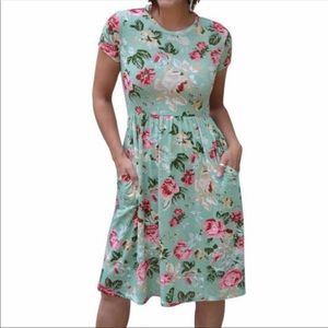 Hazel Blue ‘The Macy’ Mint Floral Dress Size 3x
